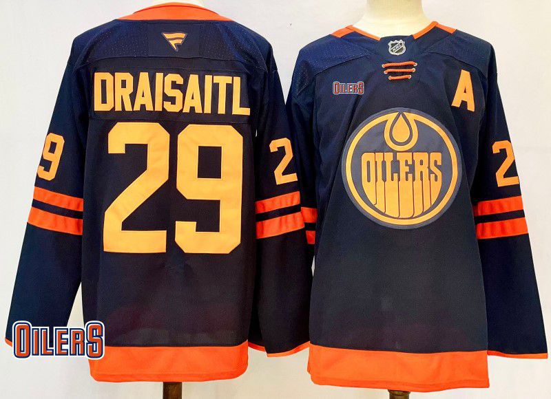 Men Edmonton Oilers #29 Draisaitl Black Fanatics 2025 NHL Jersey style 2